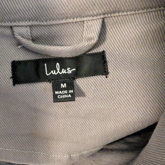 Lulus Grey/Lilac Cropped Utility Bomber Military Style Jacket | Women’s Medium - Picture 5 of 11